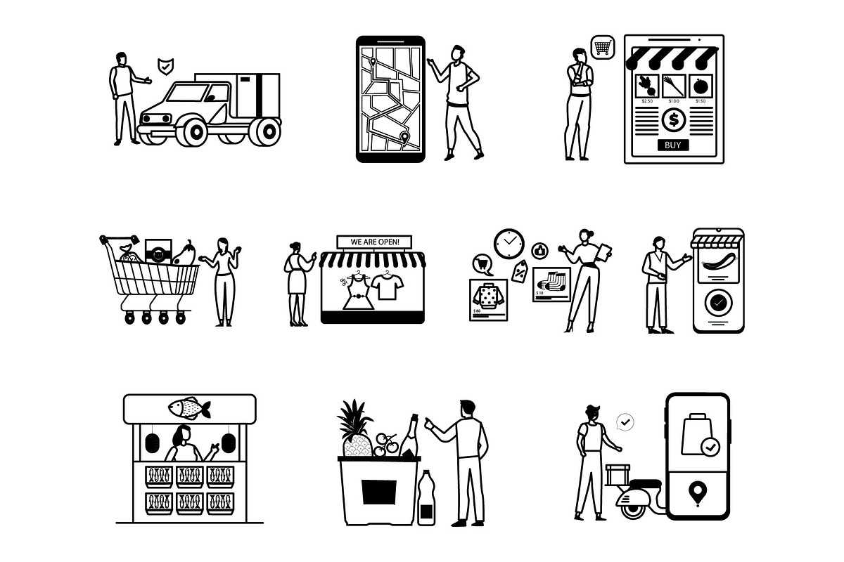 Aesthetic Grocery Store Illustration, an Illustration by Vector Portal (Photo 3 of 5)