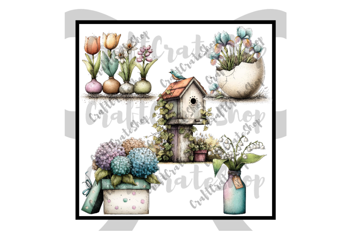 Spring Flowers Clipart Pack, an Illustration by CraftCrateShop (Photo 3 of 7)