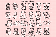Bears SVG Illustrations - Kawaii, an Animal Illustration by HalieKStudio (Thumbnail 2 of 8)
