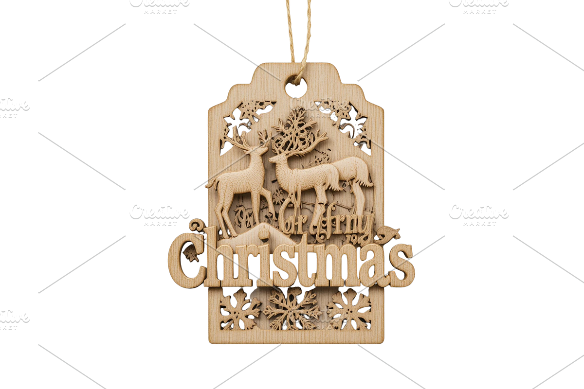 Christmas 3D Laser  Cut Gift Tags, a Decorative Illustration by Creative design (Photo 3 of 7)