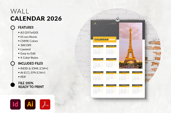A3 Wall Calendar 2026 preview 6
