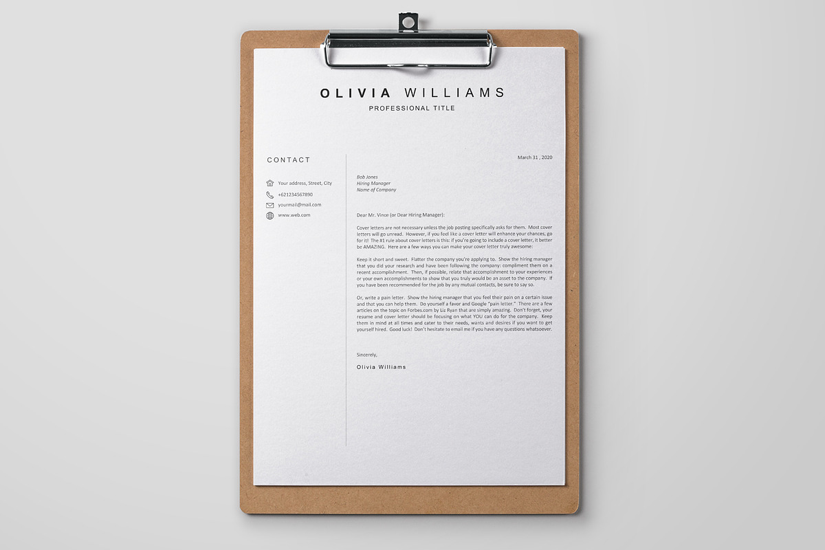 3Page Resume & Cover Letter Template, a Resume Template by OpulentStu (Photo 4 of 4)