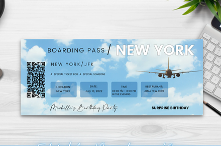 Editable Boarding Pass Template