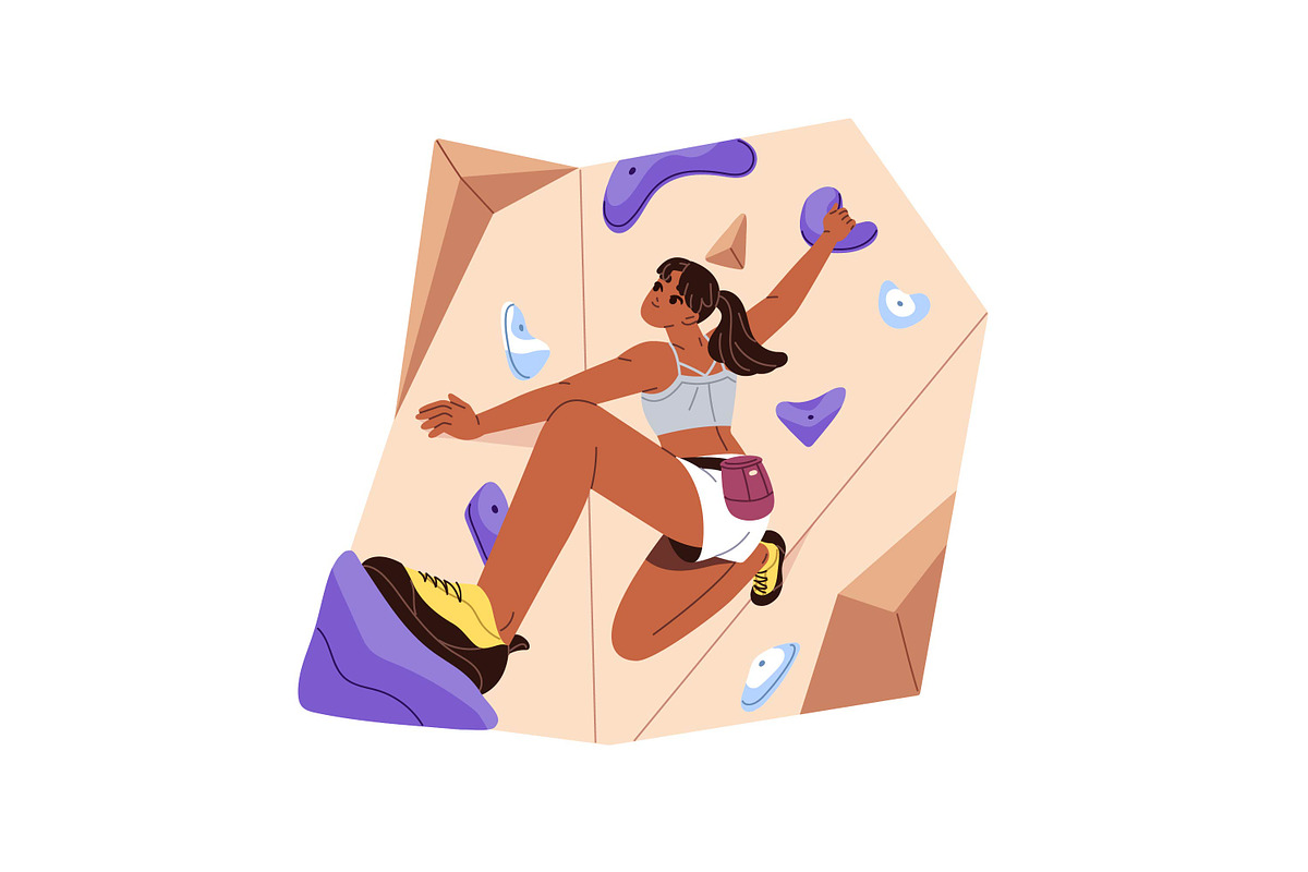 People rock climbing, bouldering set, a Sport Illustration by PaperTrident (Photo 6 of 9)