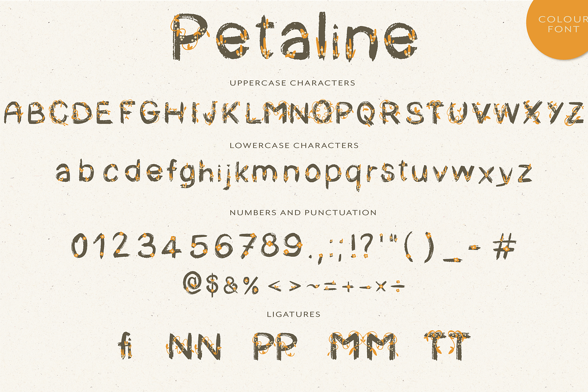 PETALINE! It's a Colour Font!, a Sans Serif Font by Debby Blooms (Photo 2 of 6)