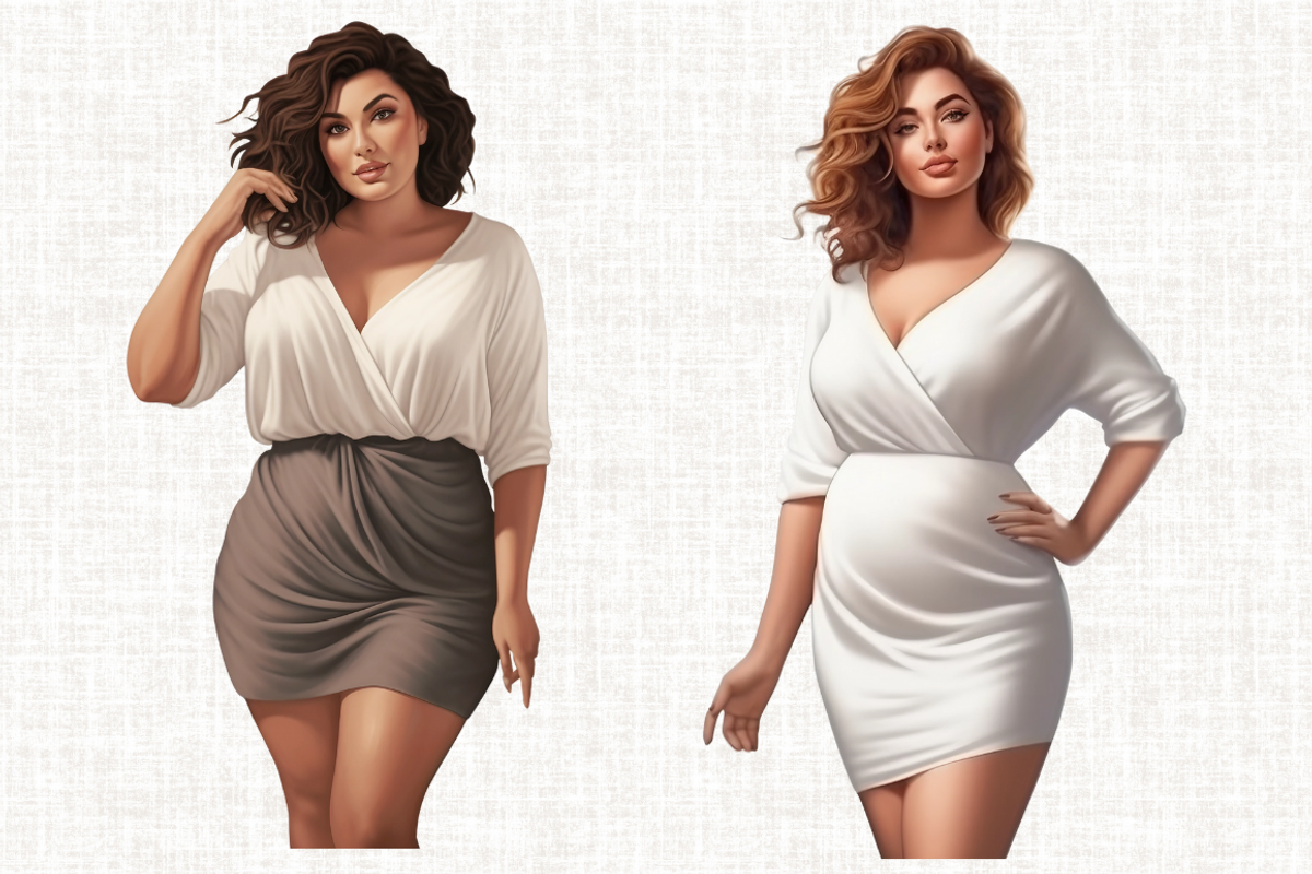 Curvy Girl Clipart Bundle, a Person Illustration by Mash Mash Stickers (Photo 6 of 9)