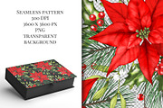 Poinsettia seamless pattern png., a Pattern Graphic by ARTVracovska (Thumbnail 5 of 6)