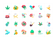 Animated Weed Stickers, a Duotone Icon by Vectors Market (Thumbnail 5 of 7)