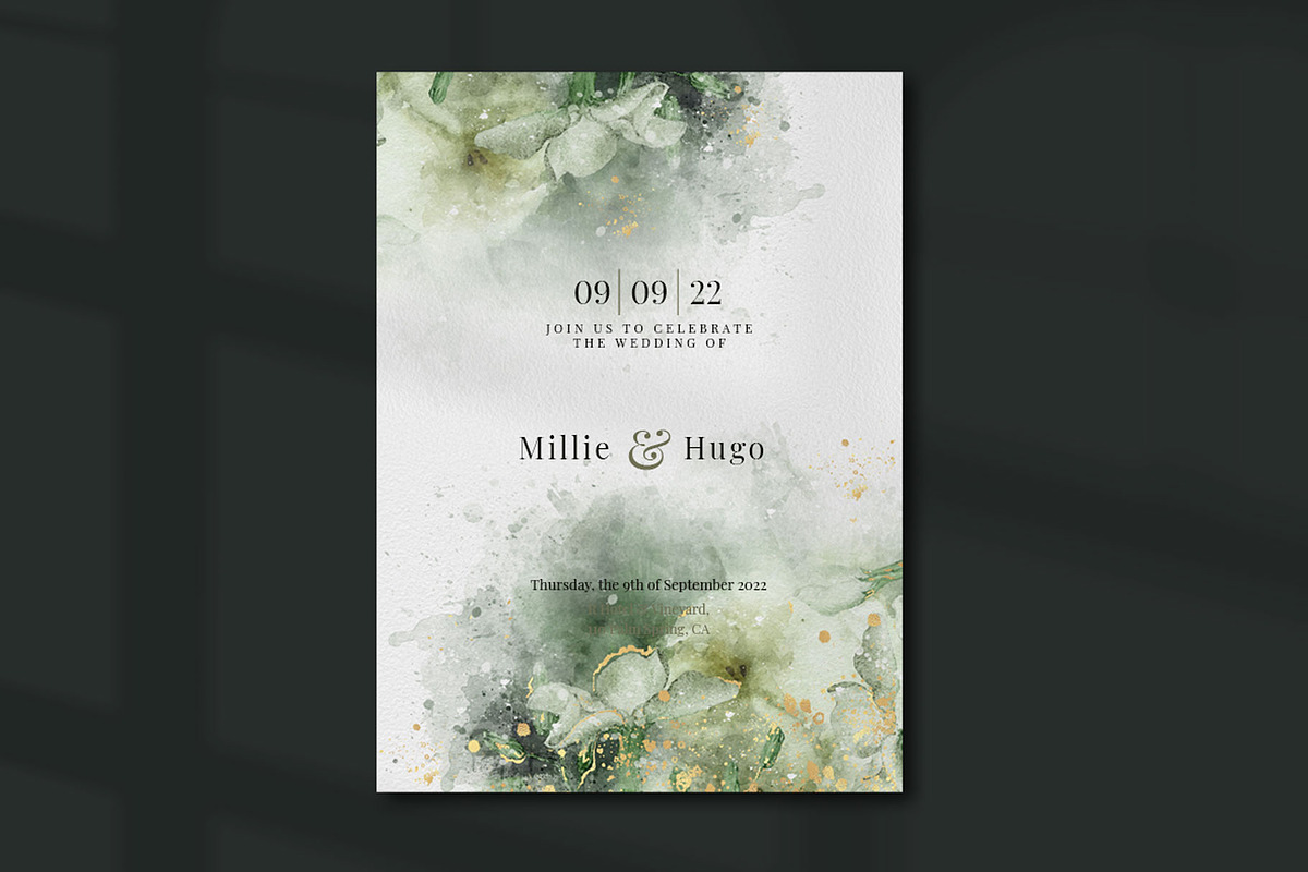 Gold & Flower Watercolor Backgrounds, a Pattern Graphic by Suna Kosem (Photo 2 of 19)