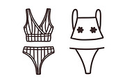 Outline women lingerie underwear set, an Object Illustration by Good Studio (Thumbnail 9 of 9)
