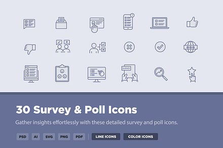 30 Survey & Poll Icons