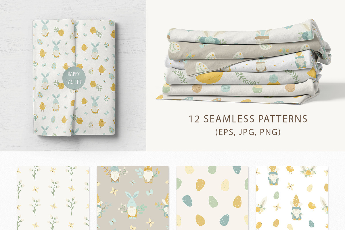 Easter Gnomes clipart & patterns, an Illustration by polikarpovaart (Photo 7 of 9)