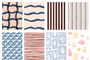 Summer Vibes Seamless backgrounds, a Pattern Graphic by Pattern + watercolor (Thumbnail 3 of 13)