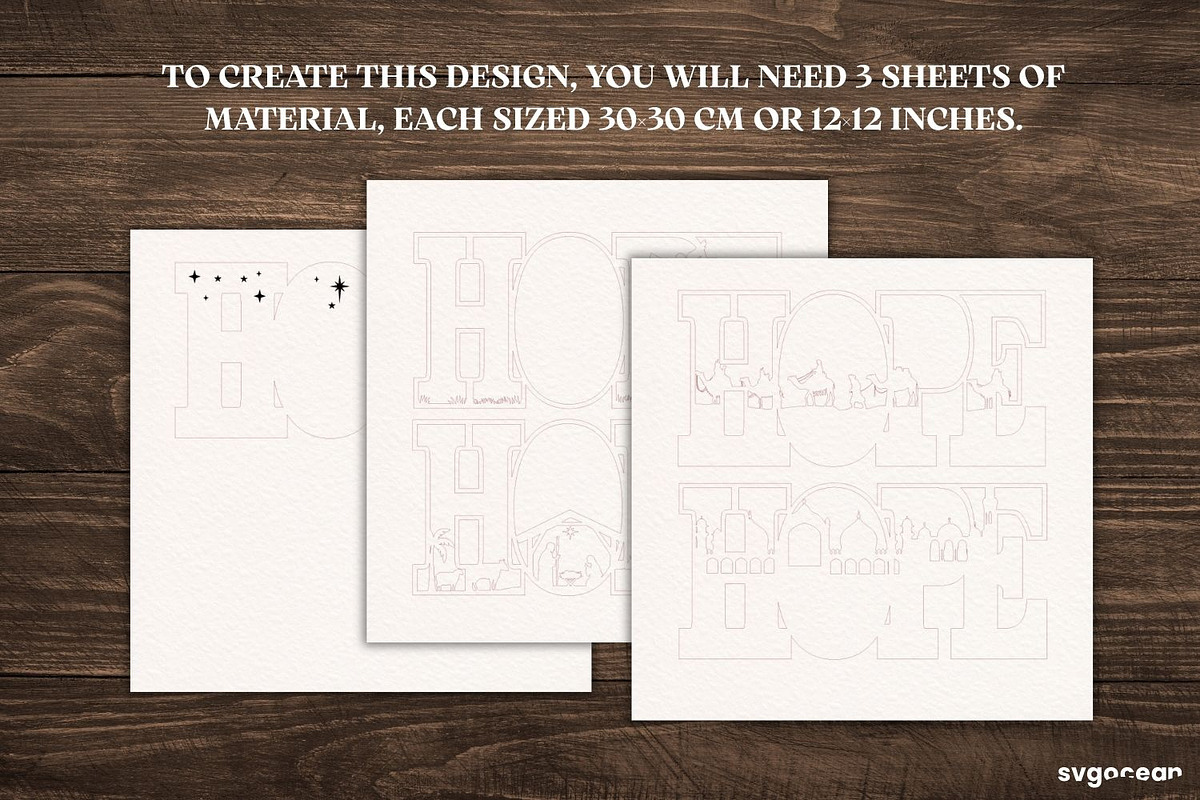 3D Nativity Word Stands SVG Bundle, a Decorative Illustration by svgocean (Photo 5 of 7)