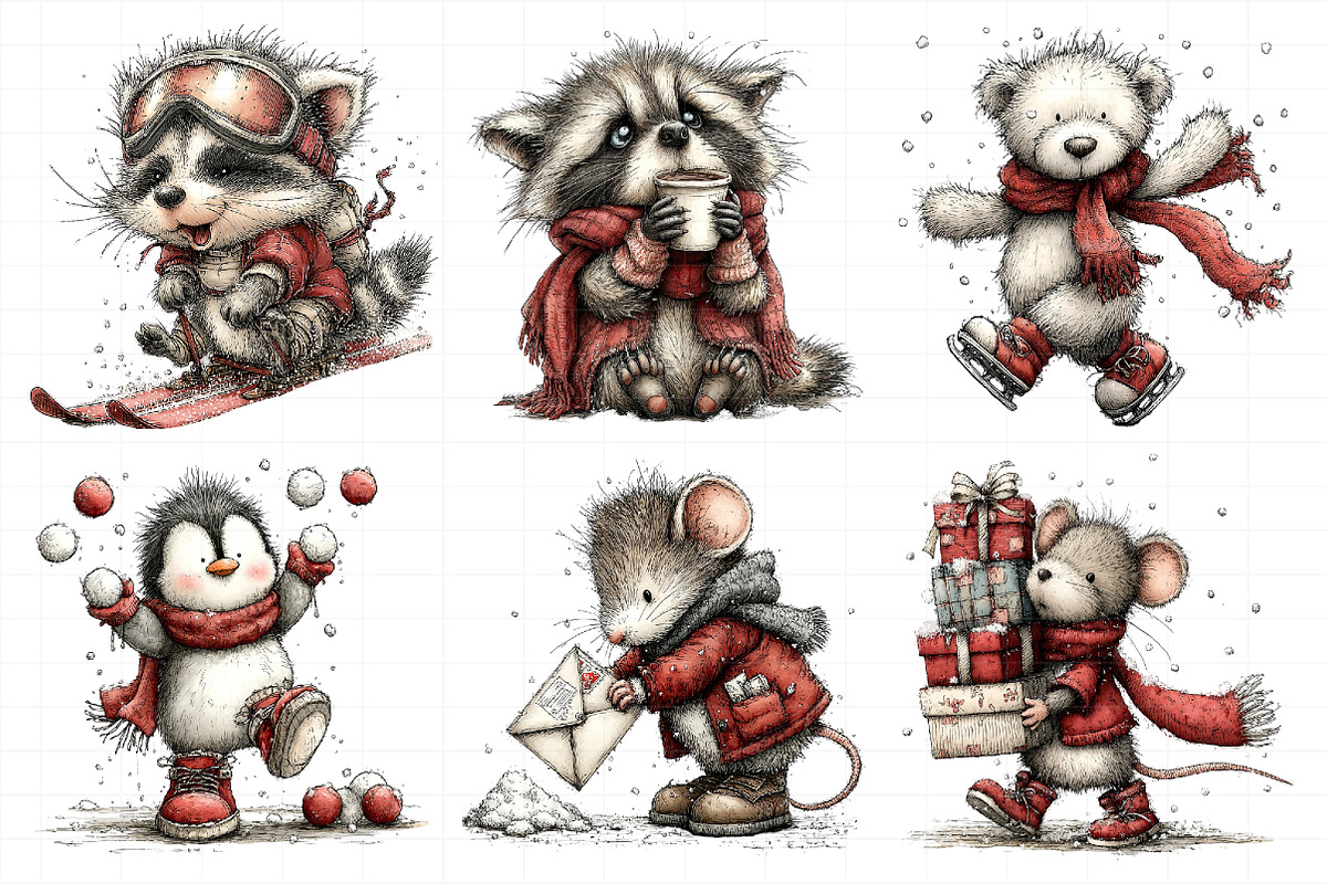Whimsical Winter Animals Clipart Png, an Illustration by Daily.Designs (Photo 8 of 8)