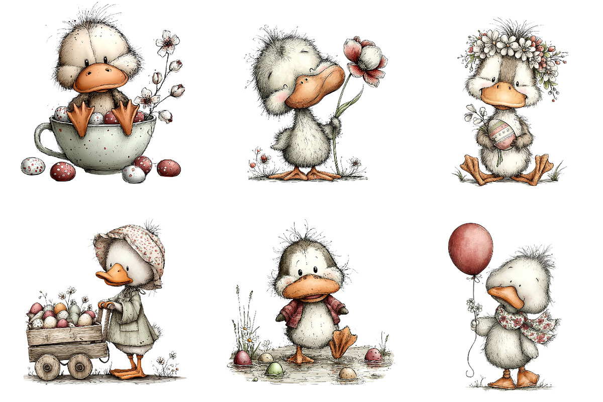 Whimsical easter duck clipart, an Illustration by CreationArt (Photo 5 of 5)