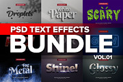 Photoshop 3D Text Effects BUNDLE 1, a Layer Style Add-On by Creata Creativa (Thumbnail 1 of 10)
