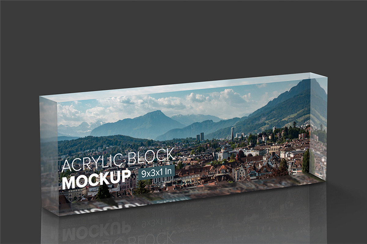 Landscape Acrylic Block Mockup, a Merchandise Mockup by Mockups by Carlos Viloria (Photo 4 of 6)