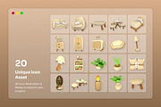 Furniture and Decor 3D Icon Set, a Decorative Illustration by twinstd (Thumbnail 6 of 6)