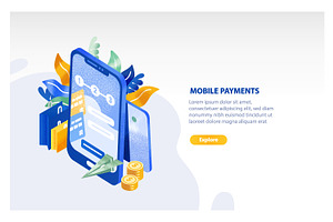 Mobile payments concept, a Technology Illustration by Good Studio