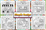 Cute Storefront Coloring Pages, a Decorative Illustration by Coco Bloom (Thumbnail 3 of 4)