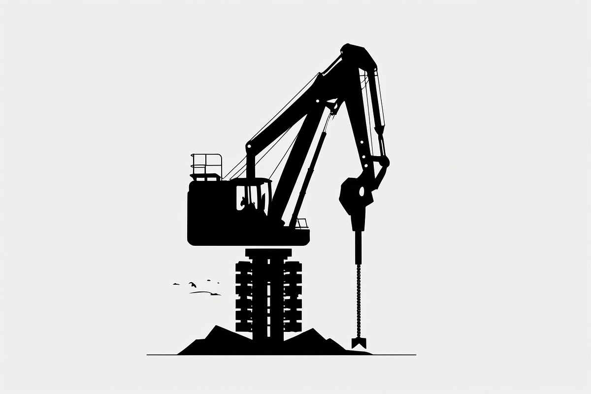 Heavy Equipment Silhouette Set, an Illustration by Designer_Momina (Photo 9 of 10)