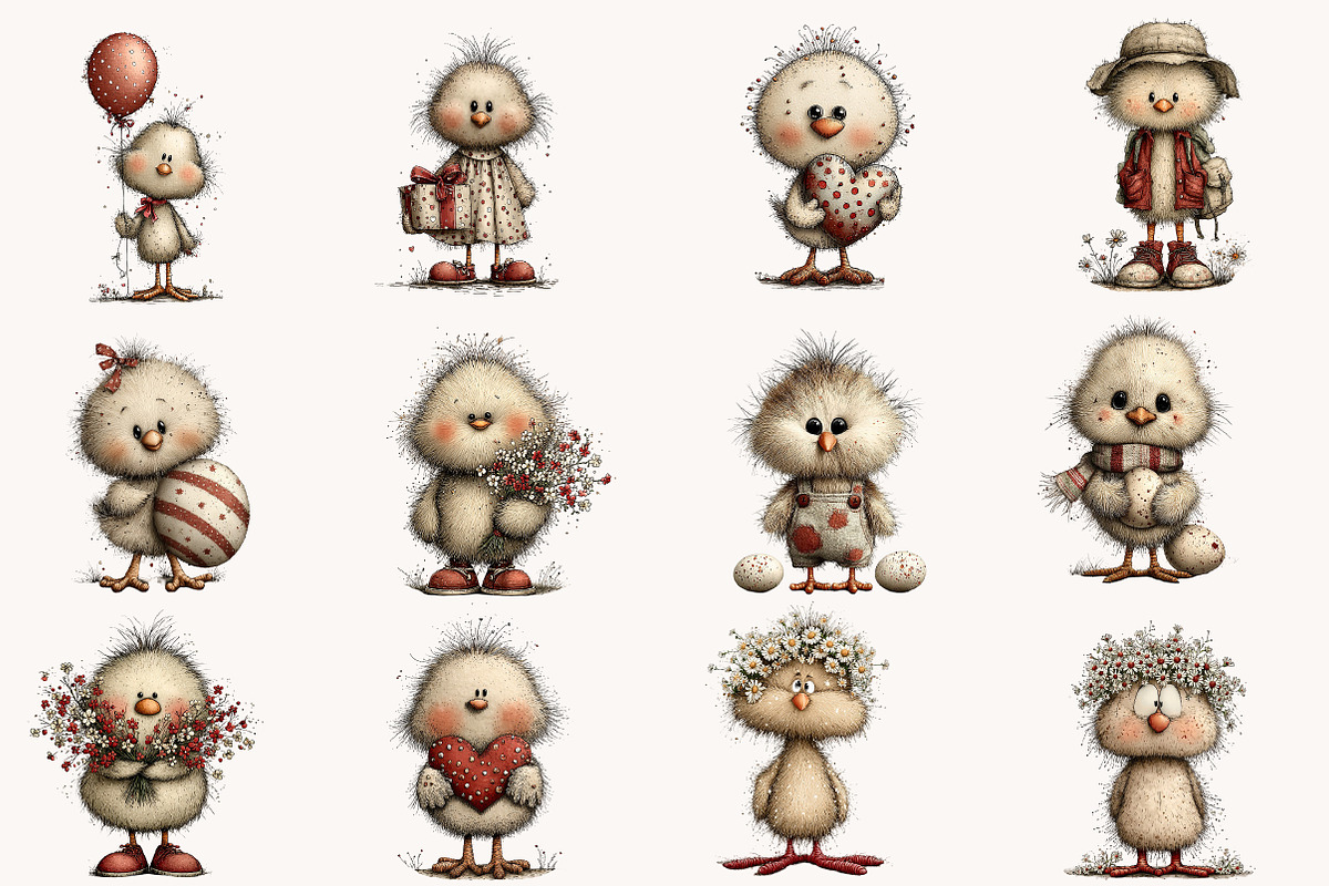 Whimsical Easter Chick Clipart, an Illustration by Designworld (Photo 5 of 10)
