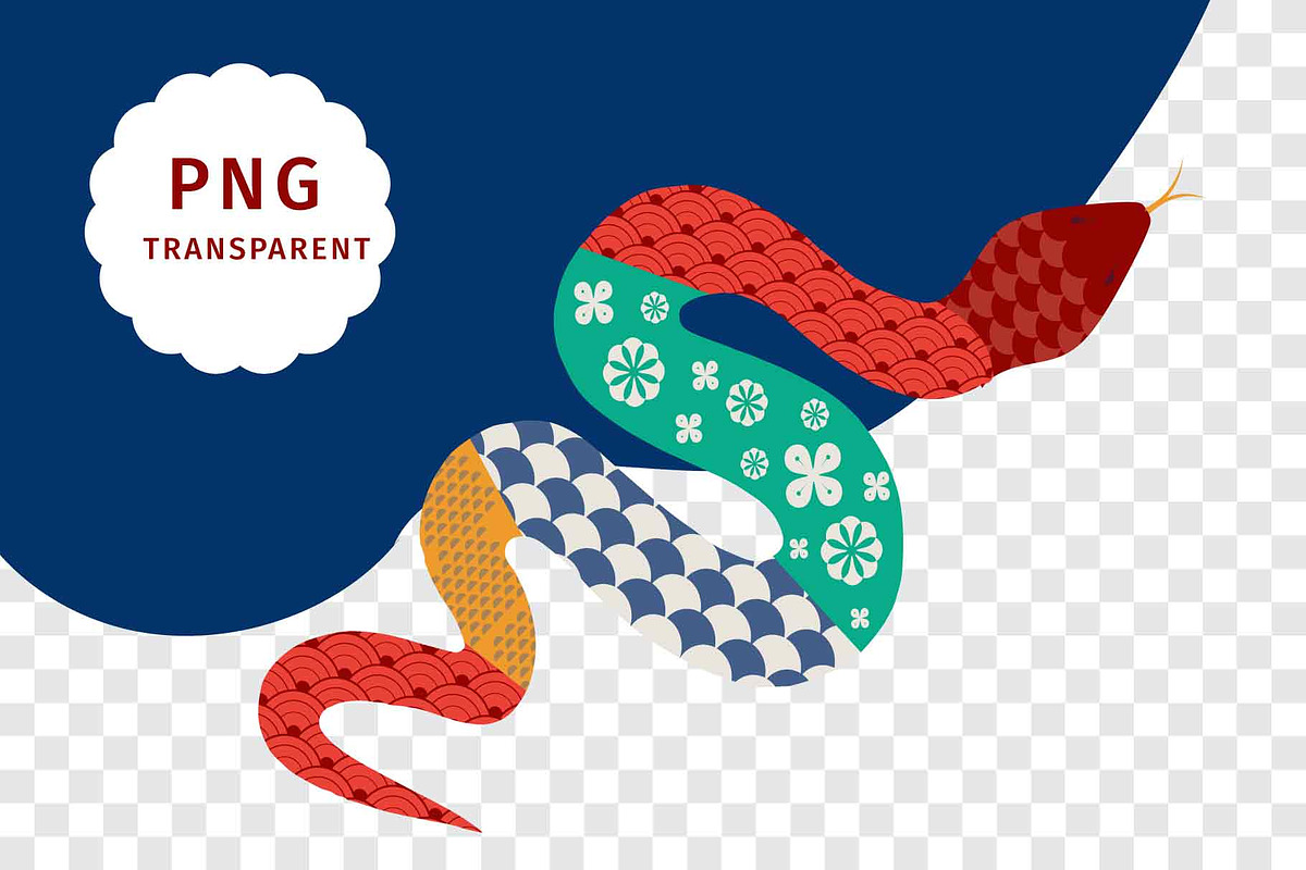Geometric snake Chinese new year, an Object Graphic by Piixypeach (Photo 4 of 7)