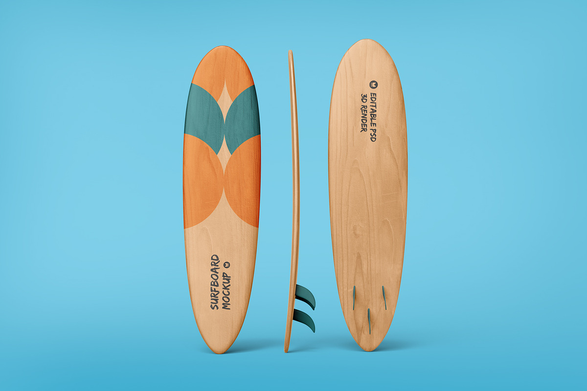 Wooden Surfboard Mockup, a Product Mockup by RamStudio2 (Photo 11 of 16)