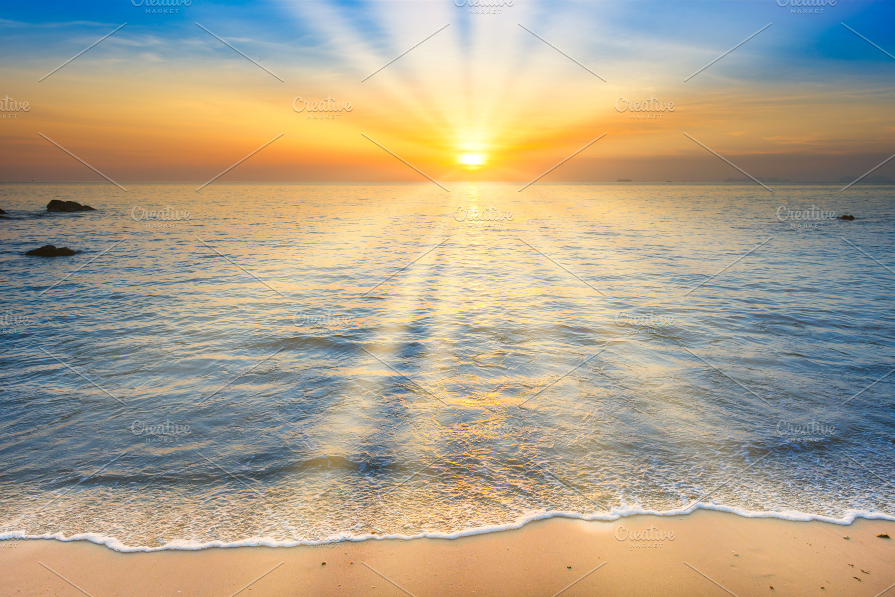 Sea sunset with sunset sun, a Nature Photo by Vapi