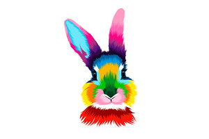 rabbit head portrait, hare
