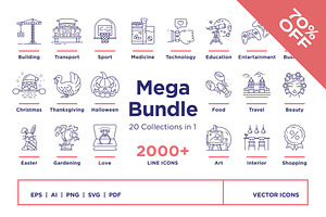 Mega Bundle 20 in 1, an Outline Icon by iStar Design