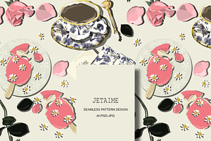 Food drink sweet modern table, a Pattern Graphic by Cotton Melon pattern Shop