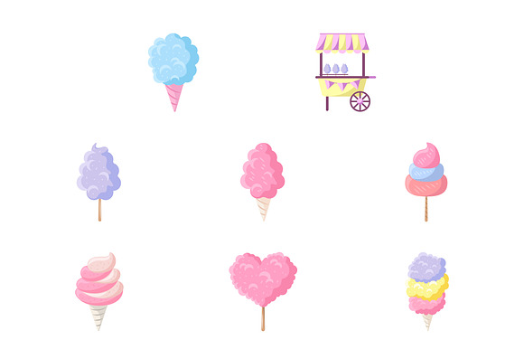 Cotton Candy Illustration Set preview 2
