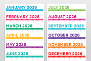 2026 Square 12x12 Color Calendar, a Stationery Template by Running With Foxes (Thumbnail 2 of 6)