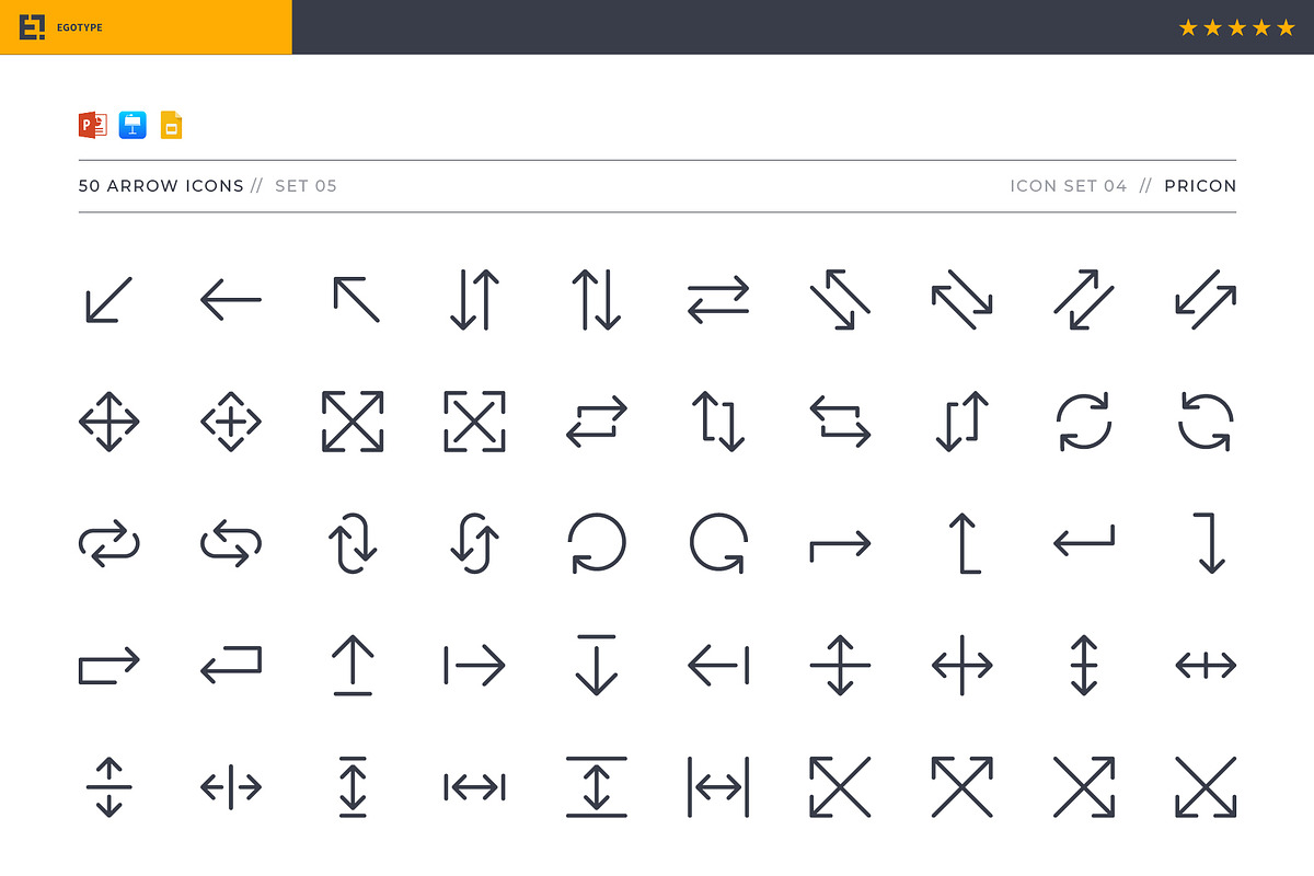 Pricon - Arrow Icon Set 05, a Presentation Template by Egotype (Photo 2 of 7)