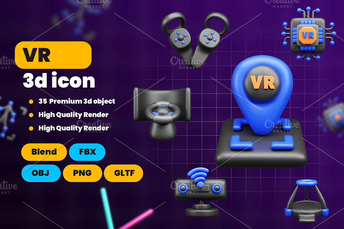 VR 3d Icon Pack, an Object 3D Model by Ui Stock (Photo 1 of 6)