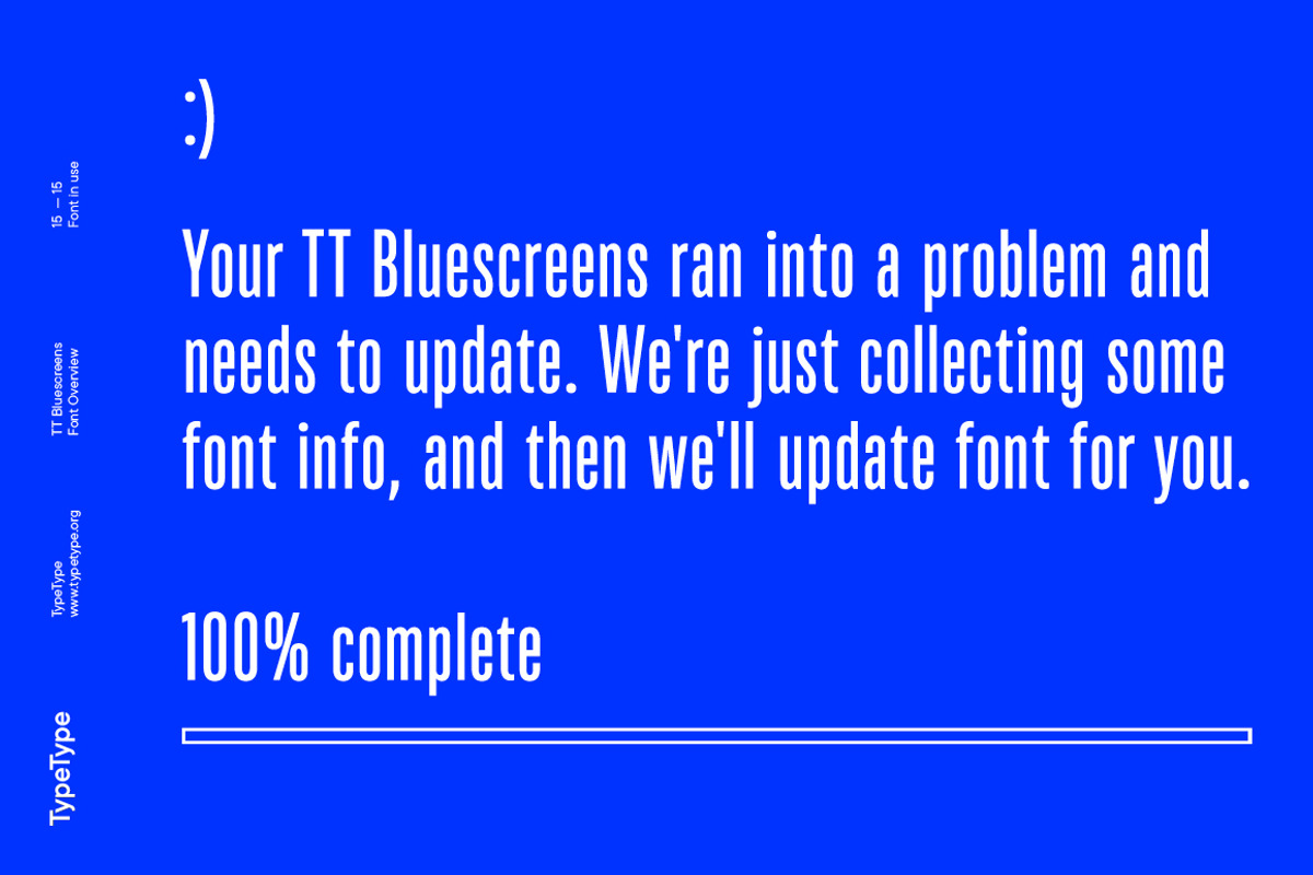 TT Bluescreens, a Sans Serif Font by TypeType (Photo 15 of 15)