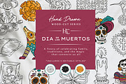 Hand Drawn Dia de los Muertos Images, a Seasonal Illustration by H&C Drawings & Designs (Thumbnail 1 of 15)