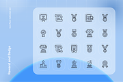 Reward and Badge Icon Set, an Outline Icon by Nathaya Studio (Thumbnail 2 of 2)