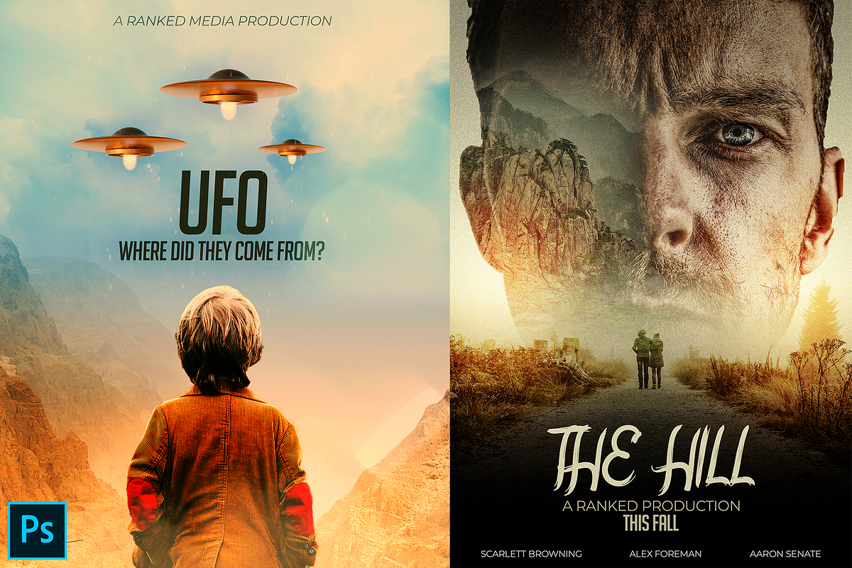 2 Movie Posters PSD's, an Illustration by RankedDesigns