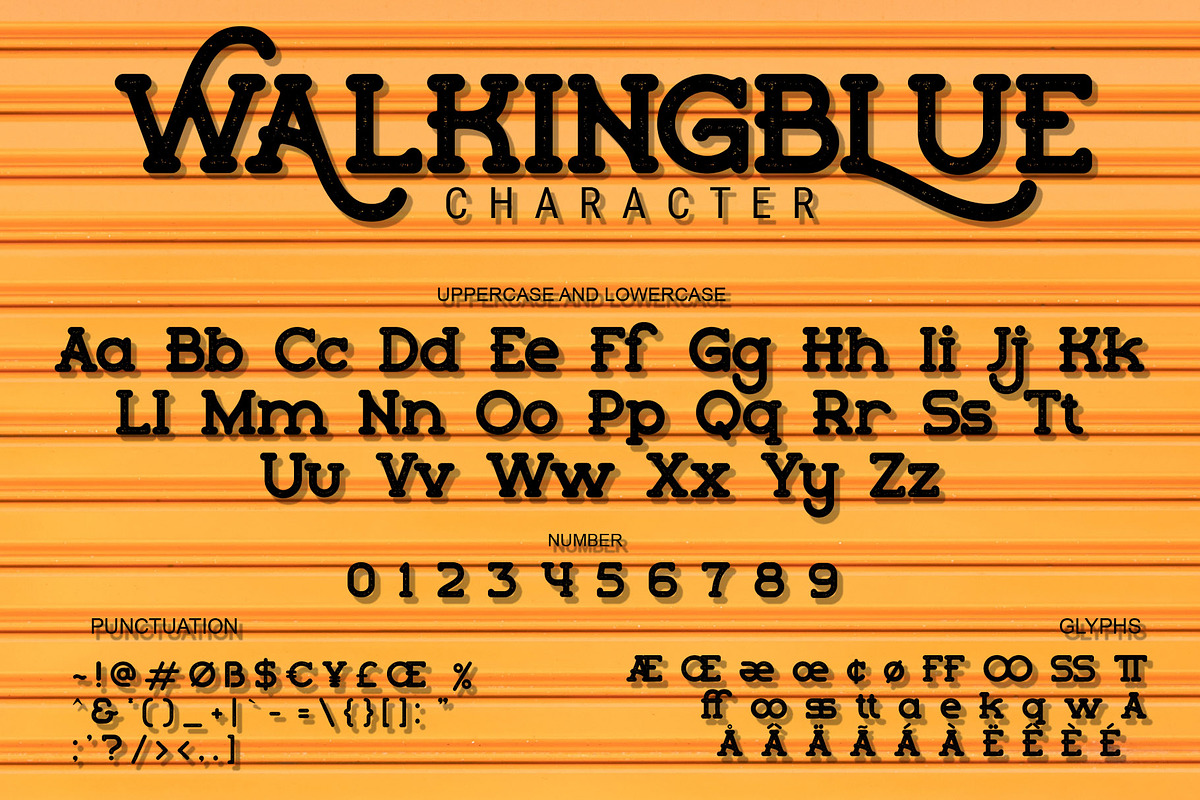 Walkingblue -  Retro Rough Font, a Font by LetterStock (Photo 7 of 7)