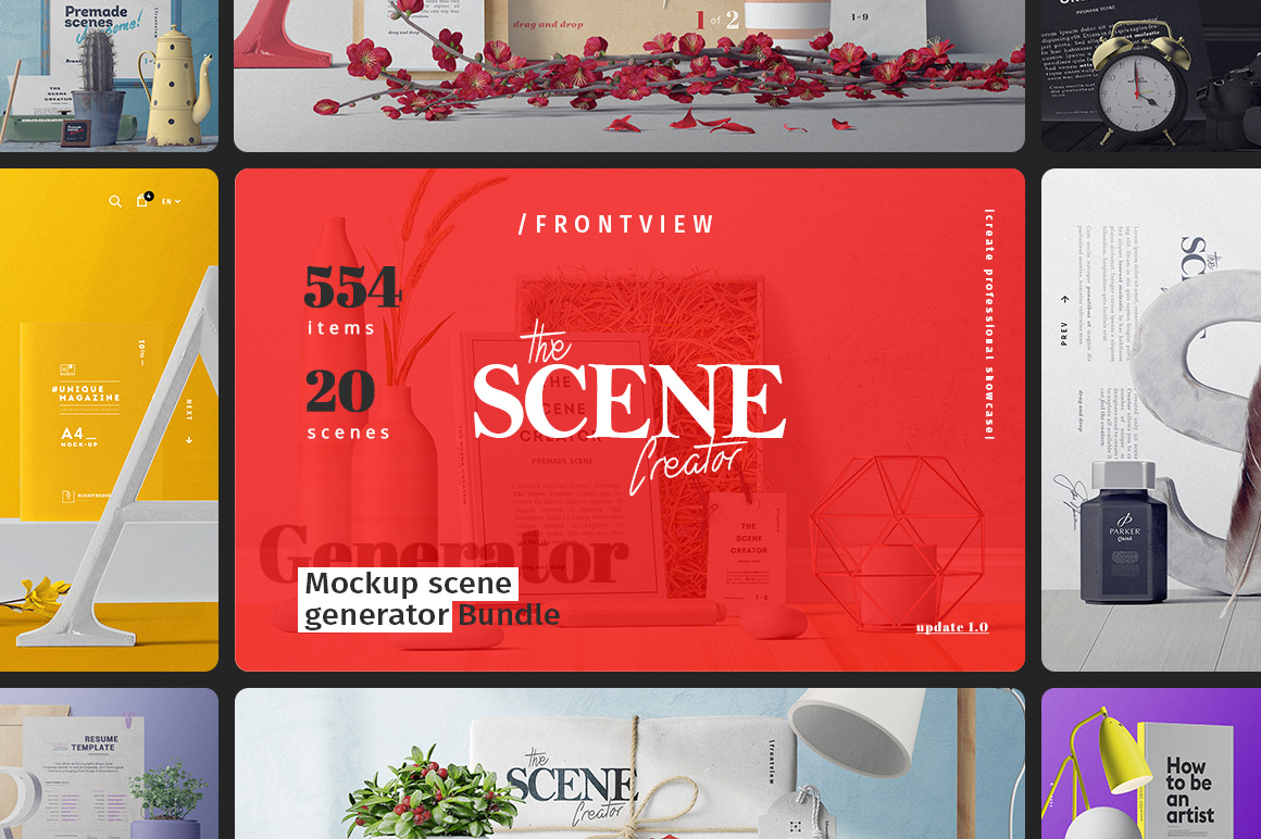 50%OFF The Scene Creator - Frontview, a Packaging Mockup by Creatoom