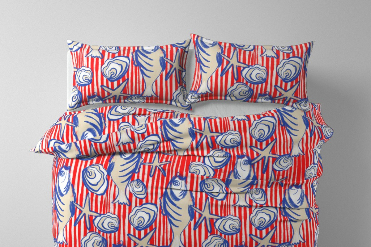 Sea motifs fishes stripes, a Pattern Graphic by Nocito Design (Photo 4 of 7)