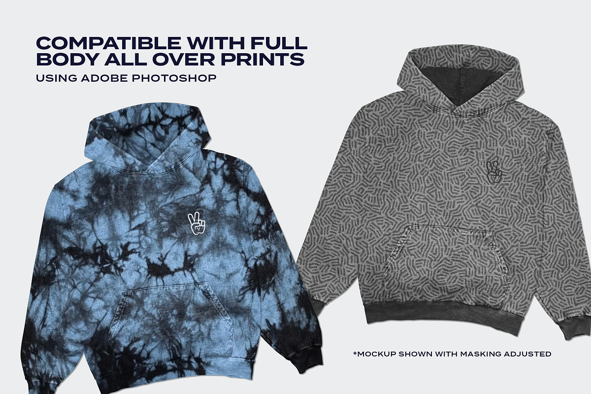 Vintage Oversized Retro Hoodie Mock, a Hoody Mockup by DESIGN SHTUFF (Photo 5 of 5)