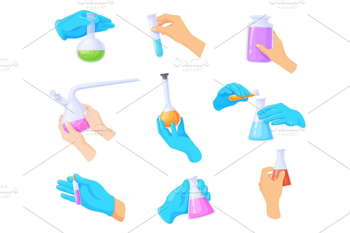 Chemical tools in hand. Hands, an Illustration by Stock-Smart-Start
