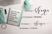 Shania sweet calligraphy, a Script Font by Teweka (Thumbnail 7 of 14)