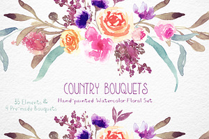 Country Bouquets - Watercolor Floral