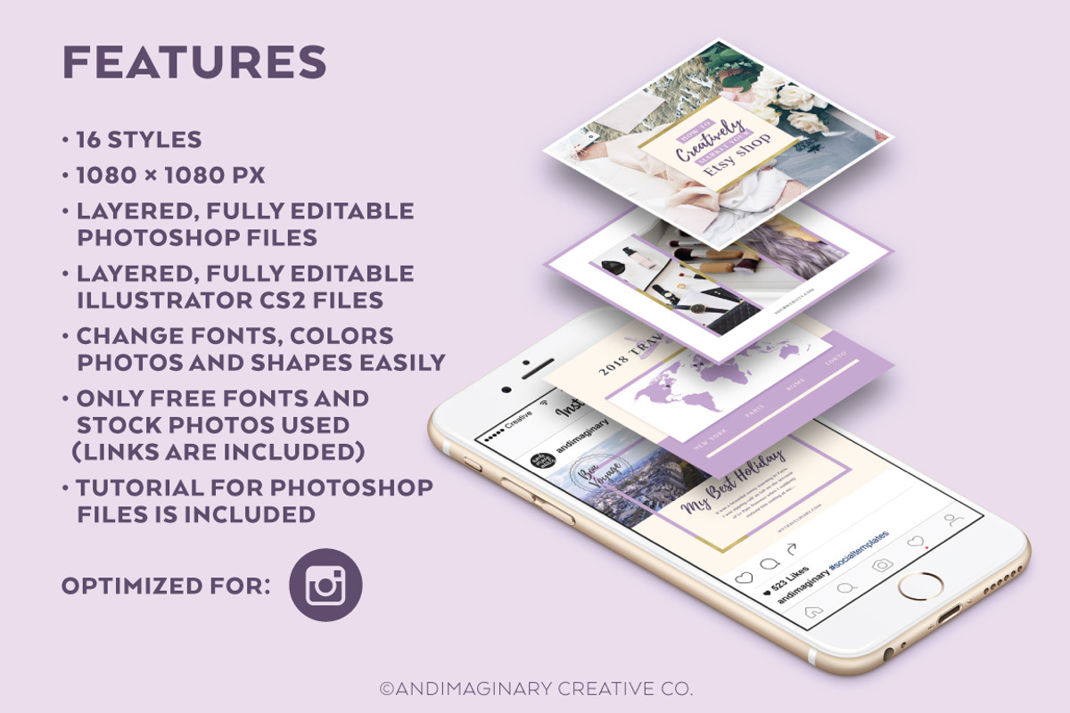 Lavender Field INSTAGRAM BANNER pack, a Social Media Template by Andimaginary Creative Co. (Photo 2 of 9)