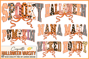 Coquette Halloween Varsity Bundle, a Seasonal Illustration by LemonDesign